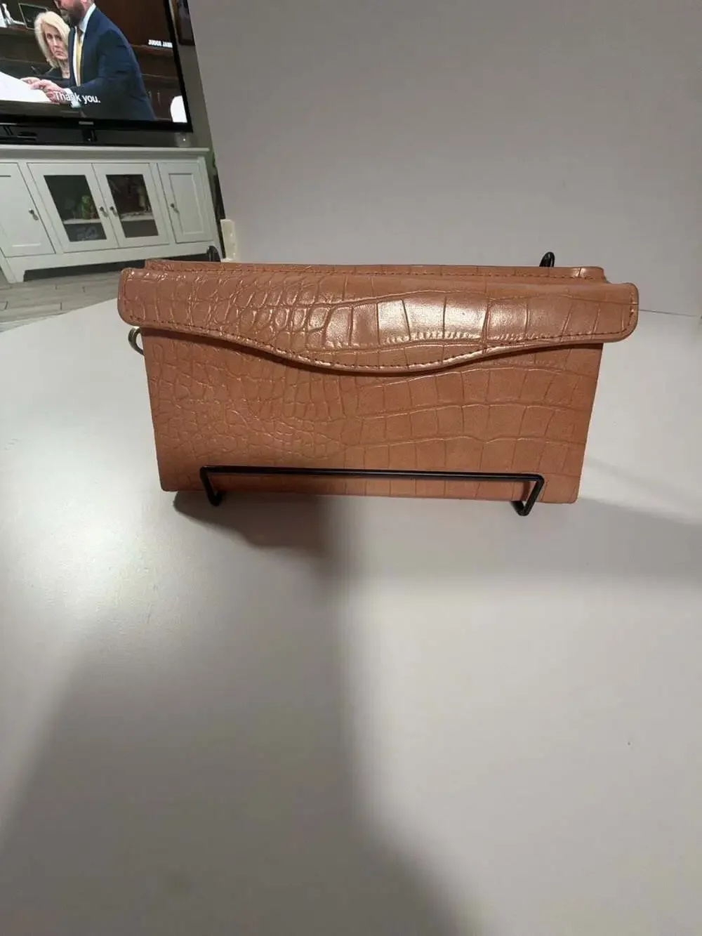 A New Day Coral Croc-Embossed Faux Leather Wristlet/Wallet